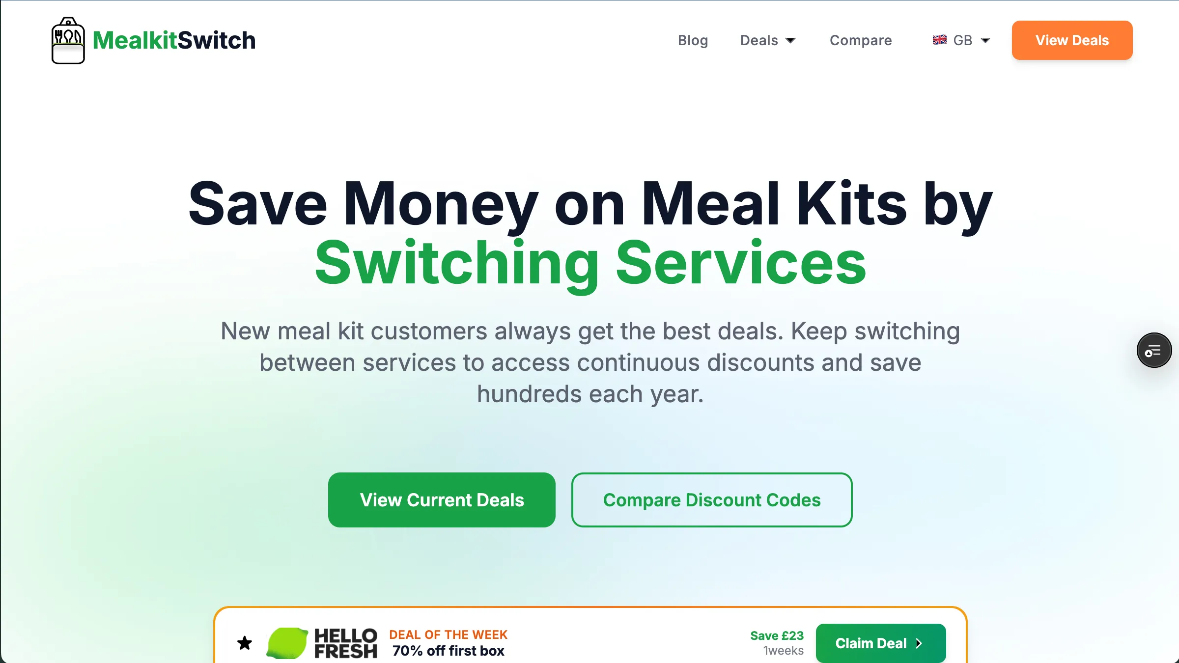 A screenshot of https://www.mealkitswitch.com/